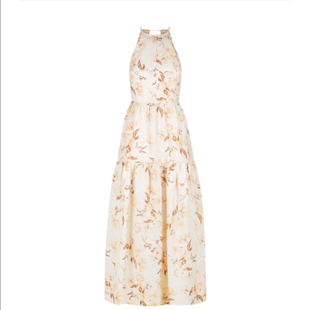 Shona Joy Roxanne Linen Open Back Tiered Dress